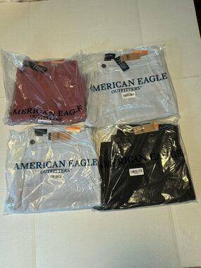 NWT American Eagle Men’s extreme flex shorts set of 4 grey black maroon bundle